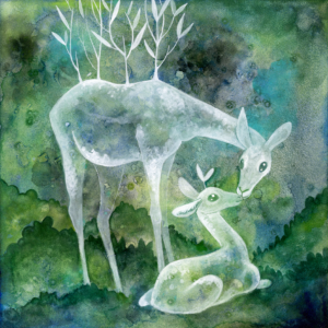 Bramble and Sprout - 2018 - 8"x8" - Watercolor on Aquabord
